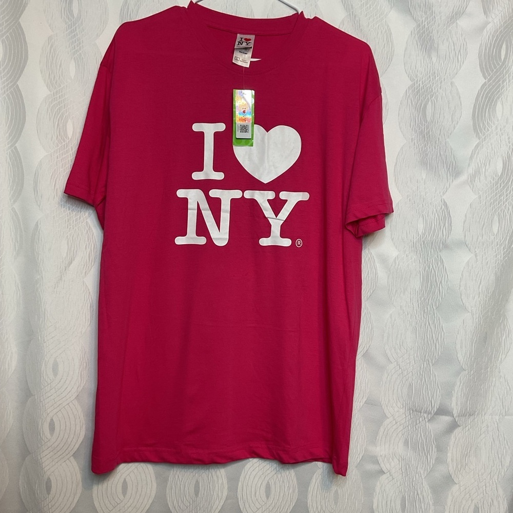 I love NY tee nwt large pink